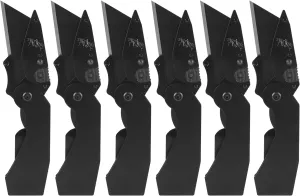 Lichamp 6-Pack Folding Utility Knife Box Cutter, Quick Change Razor Knife Utility Pocket Construction Blade Knife, (Black, C6BK)