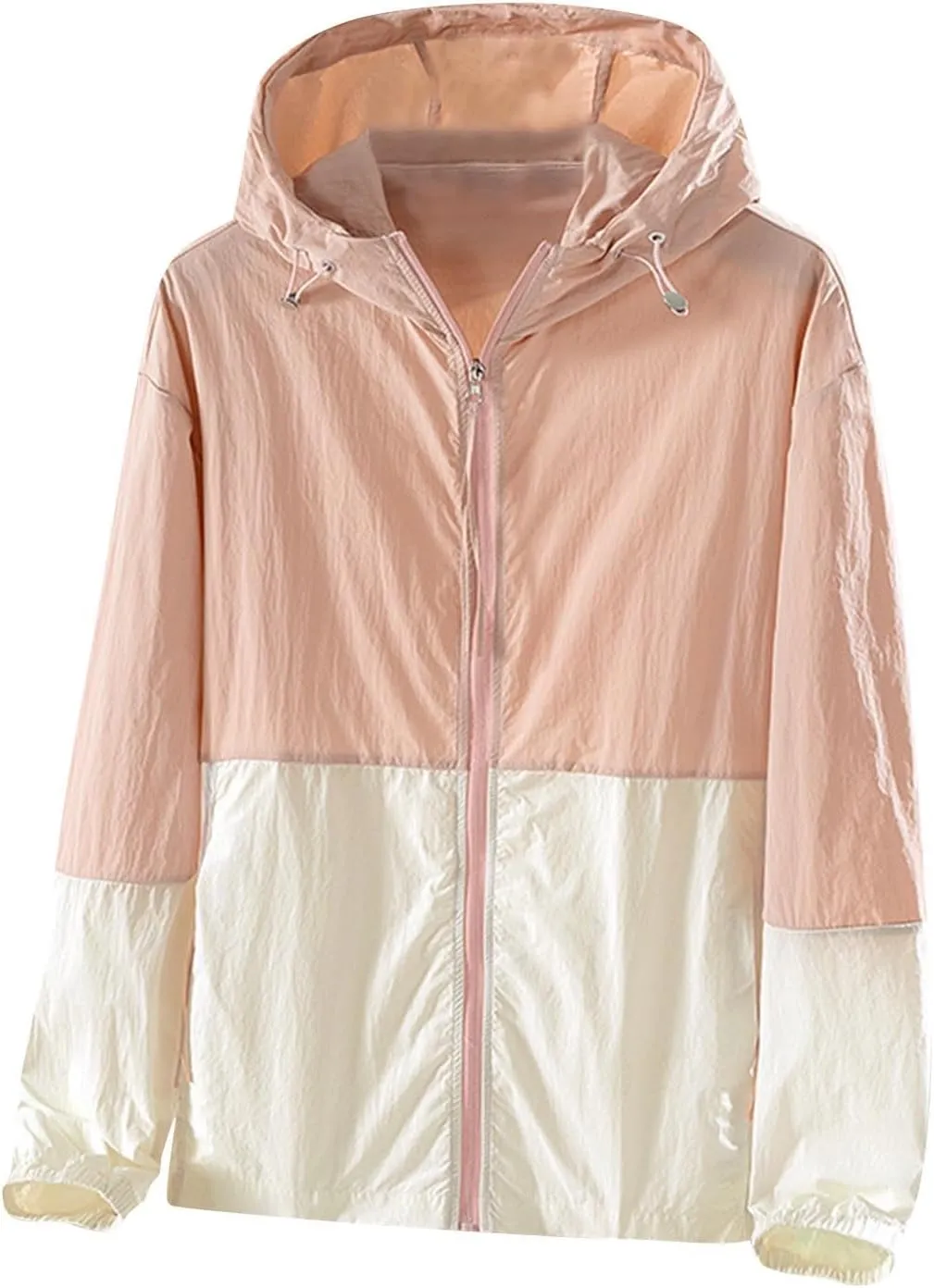 Lightweight Rain Jacket Women Waterproof Rain Coats Color Block Windbreaker Jacket Packable Raincoats Hooded Hackets