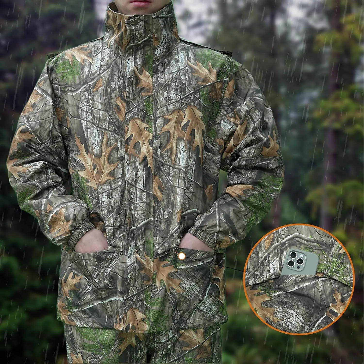 LOOGU Men's Lightweight Waterproof Rain Coat with Breathable Hood