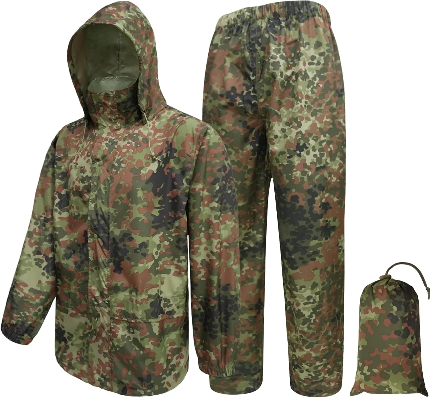 LOOGU Men's Rain Suit - Rain Gear for Men Waterproof, Lightweight Rain Coat, Breathable Mens Rain Jackets Hood and Pants