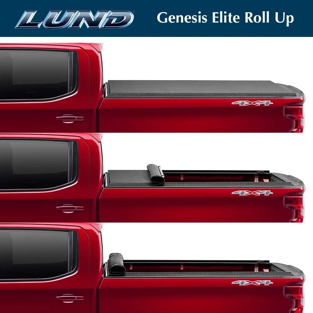 Lund Genesis Elite Roll Up Soft Roll Up Truck Bed Tonneau Cover | 968180 | Fits 2015 - 2022 Chevy/GMC Colorado/Canyon 5' 2" Bed (61.7")