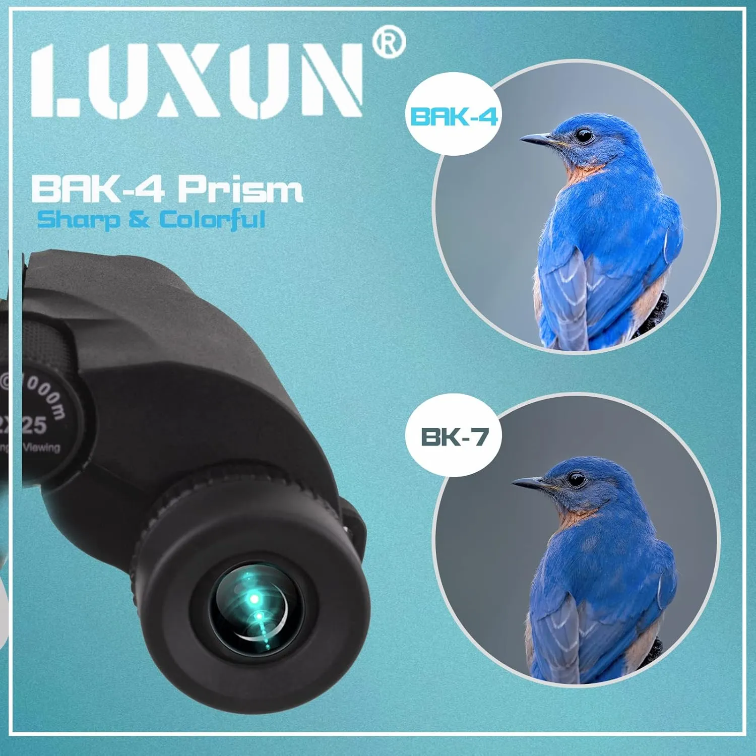 LUXUN 12x25 Compact Binoculars for Adults and Kids, Waterproof Binoculars for Bird Watching, Small Binoculars High Powered for Travel, Concerts, Hunting and Sport Games