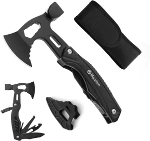 Maarten Multitool Camping Hatchet Axe, Upgraded 22 in 1 Stainless Steel Multi Tool Hammer Hatchet, Gifts for Dad Men with Bottle Opener, Durable Nylon Sheath and Latest Screwdriver Set