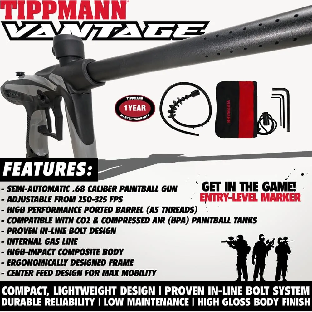 Maddog Tippmann Vantage Semi-Automatic .68 Caliber Bronze Paintball Gun Marker Starter Package