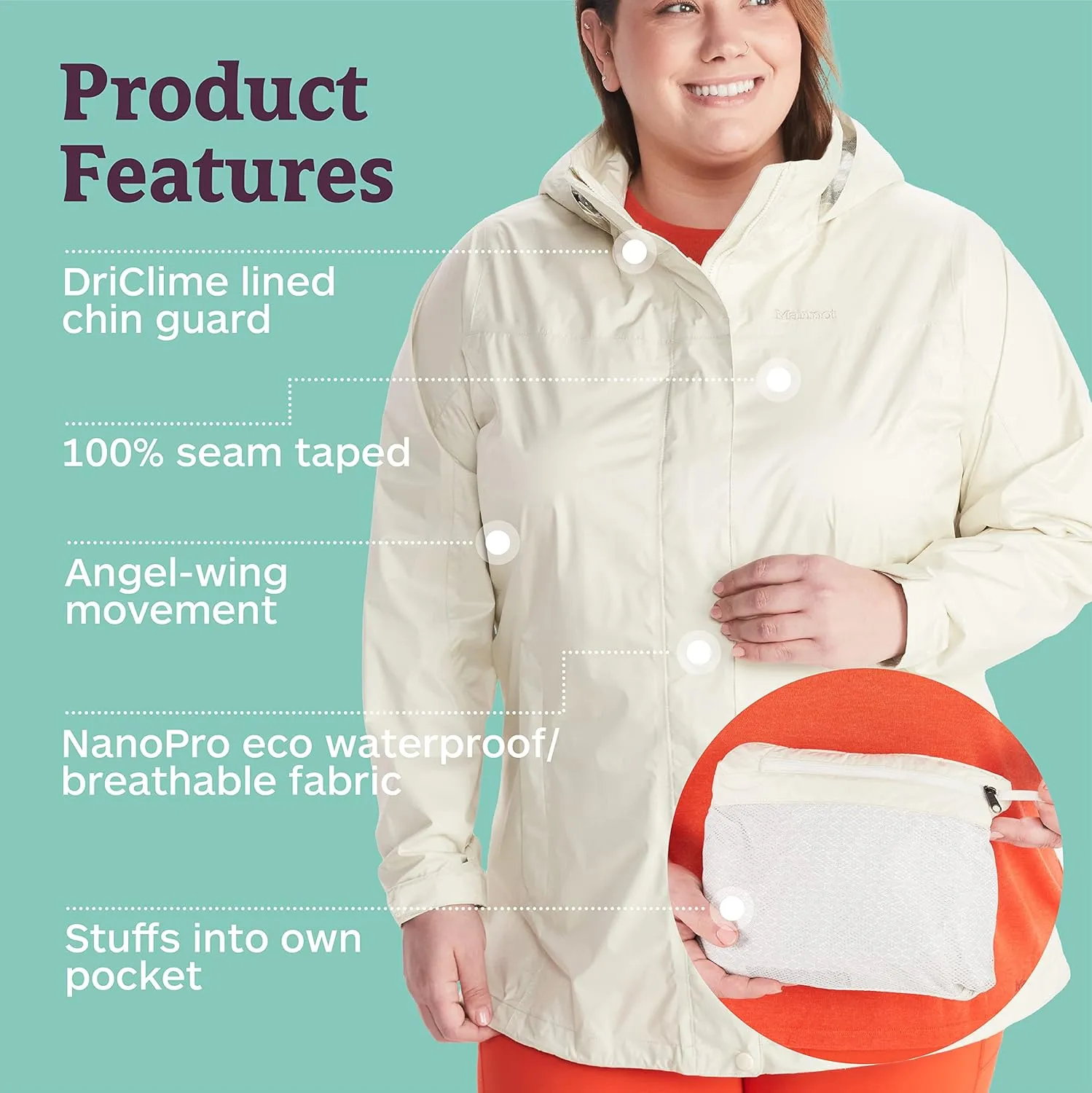 MARMOT Women's Precip Eco Waterproof Rain Jacket