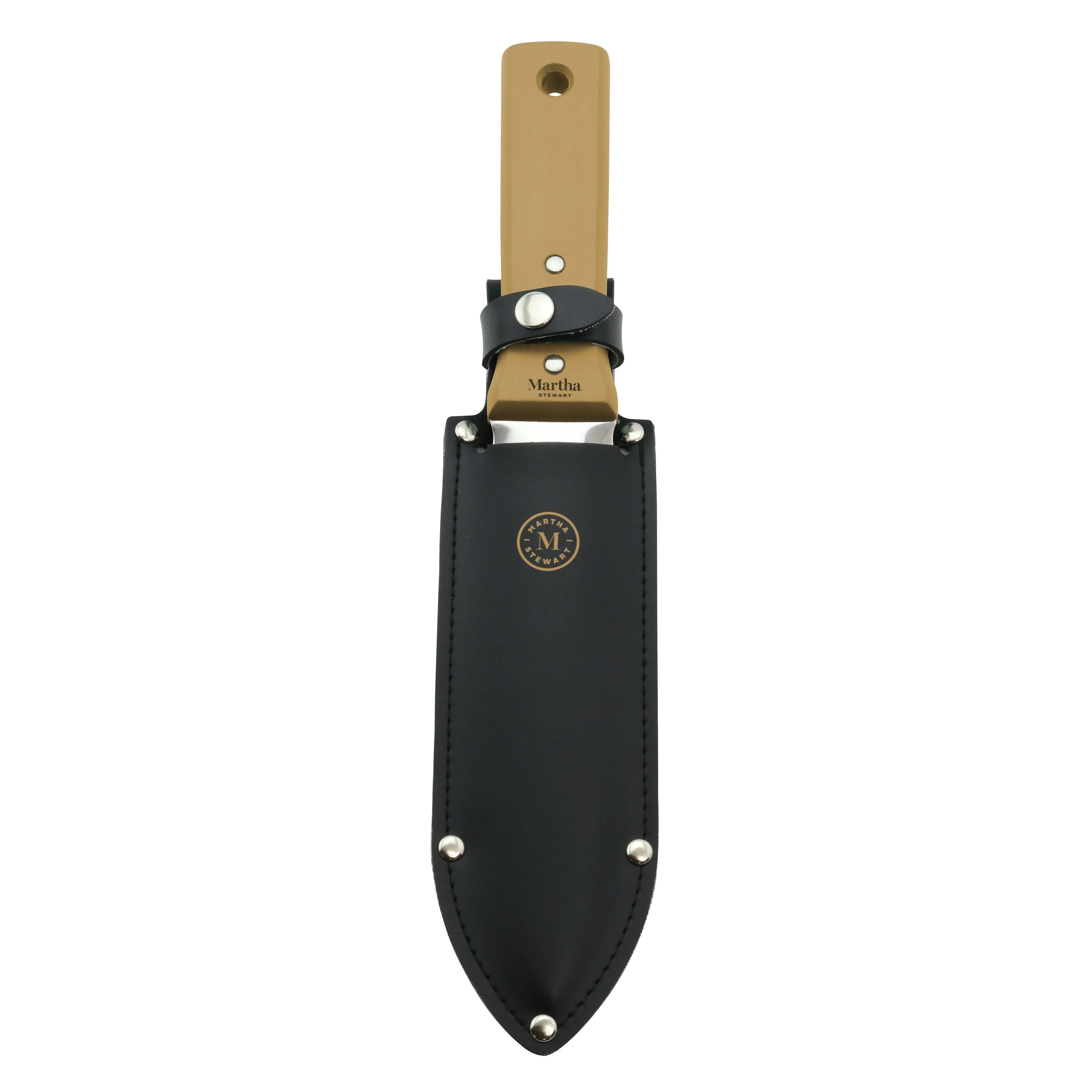 Martha Stewart MTS-HHK1-MBR 7.25 in. Blade Hori-Hori Stainless Steel Tomita Weeding Knife (Sand)