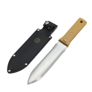 Martha Stewart MTS-HHK1-MBR 7.25 in. Blade Hori-Hori Stainless Steel Tomita Weeding Knife (Sand)