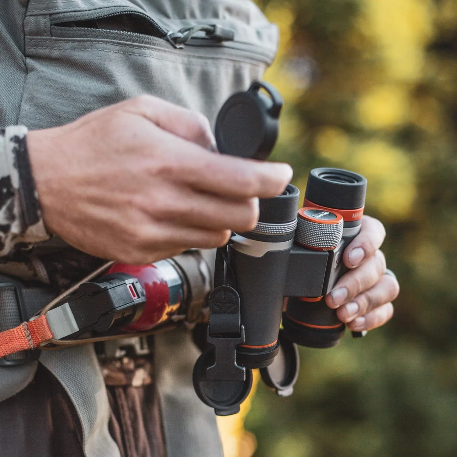Maven B3 30mm ED Compact Binocular (6X30, Gray/Orange)