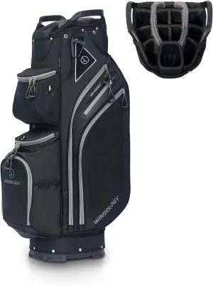 Max Lightweight Golf Cart Bag with Dual Handles and 14 Way Individual Full Length Dividers, Golf Club Bag with 11 Pockets, Large Putter Well, Double Strap Cooler for Men & Women