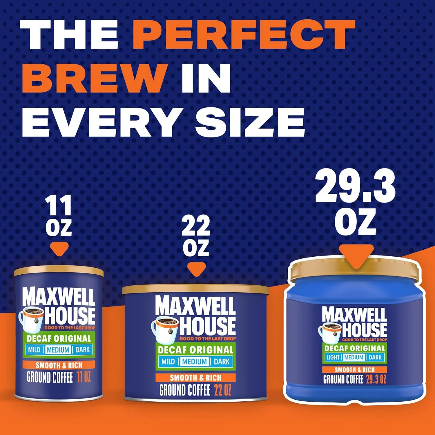 Maxwell House Decaffeinated Original Medium Roast Ground Coffee, 29.3 oz Canister