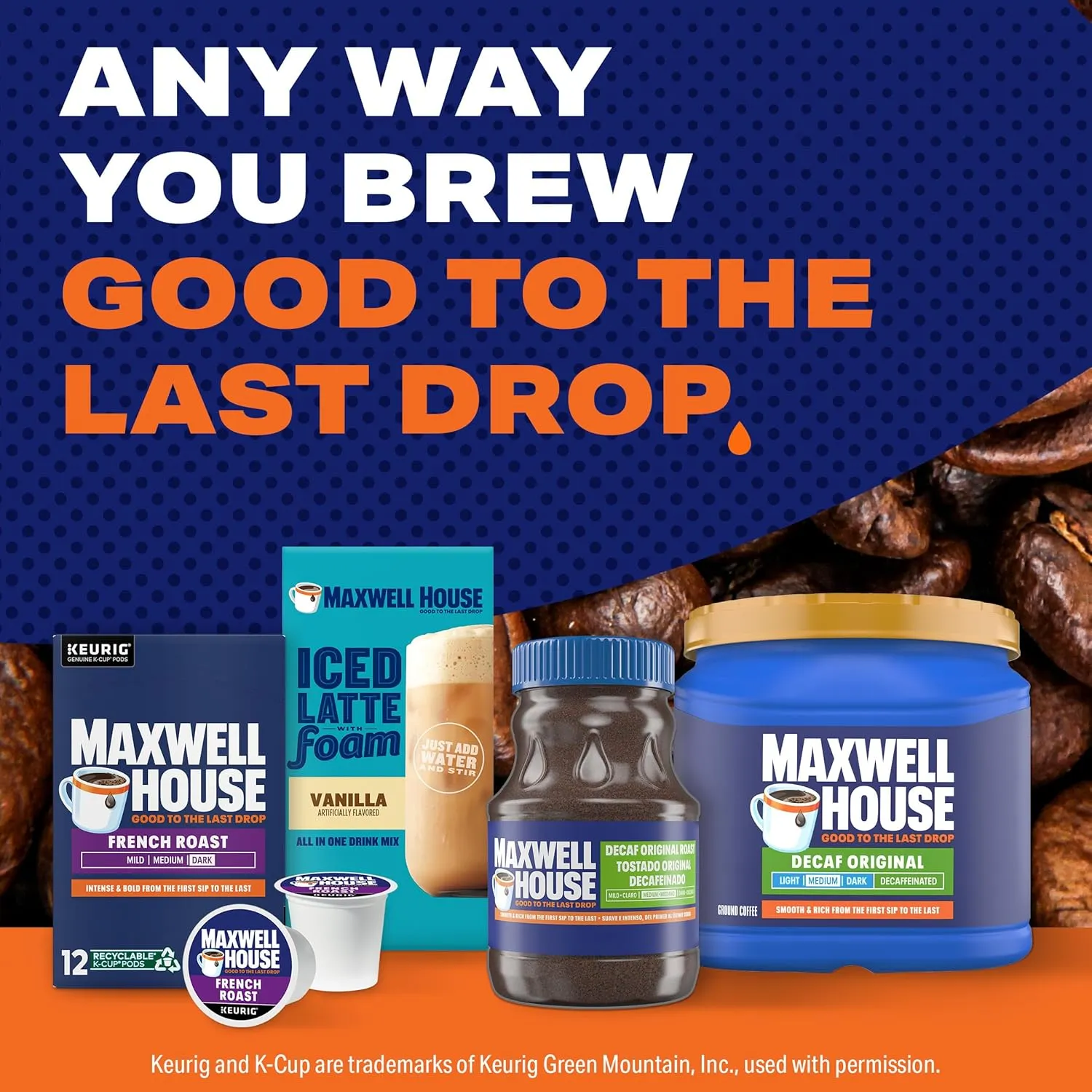 Maxwell House Decaffeinated Original Medium Roast Ground Coffee, 29.3 oz Canister