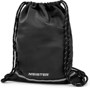 Meister XL Drawstring Backpack String Bag - Waterproof Gym Sackpack - Black/Reflective