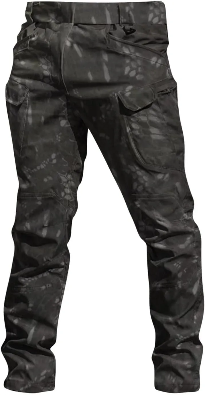 Mens Cargo Pants Water Resistant Relaxed Fit Hiking Work Pants Multi Pockets Flex Baggy Tactical Pants