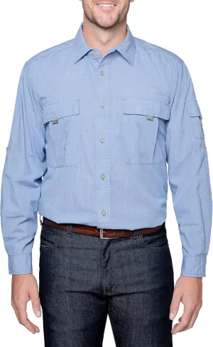 Men's Long Sleeve Field Shirt Pro, UPF 30  Outdoor Fishing Shirt with Built in Bug Protection