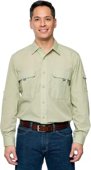 Men's Long Sleeve Field Shirt Pro, UPF 30  Outdoor Fishing Shirt with Built in Bug Protection