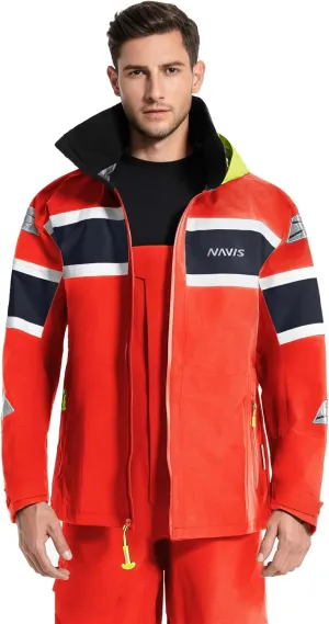Men's Sailing Jacket - 3Layer-GORE PRO-TEX Waterproof Breathable Rain Gear for Coastal/Offshore