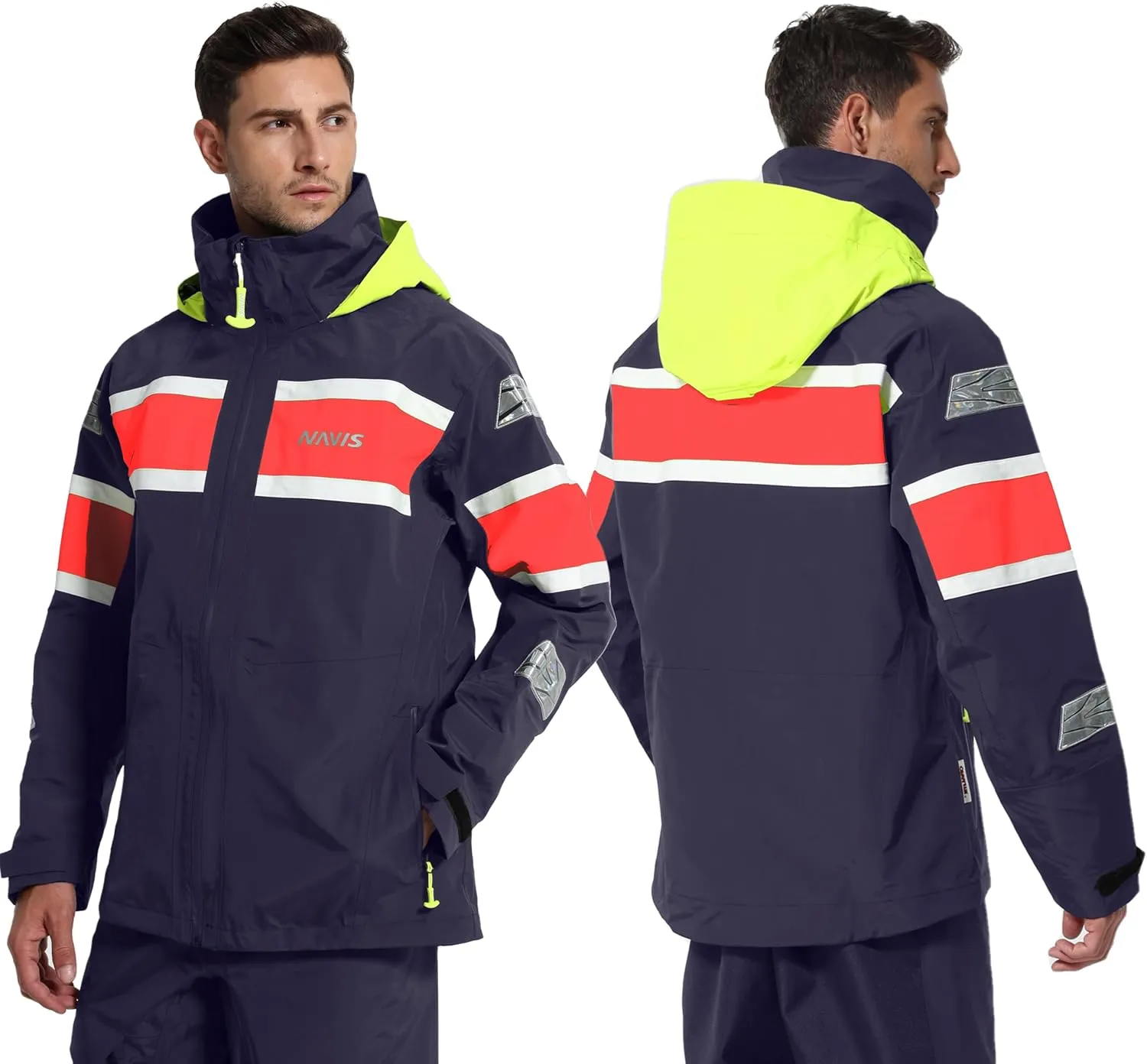 Men's Sailing Jacket - 3Layer-GORE PRO-TEX Waterproof Breathable Rain Gear for Coastal/Offshore
