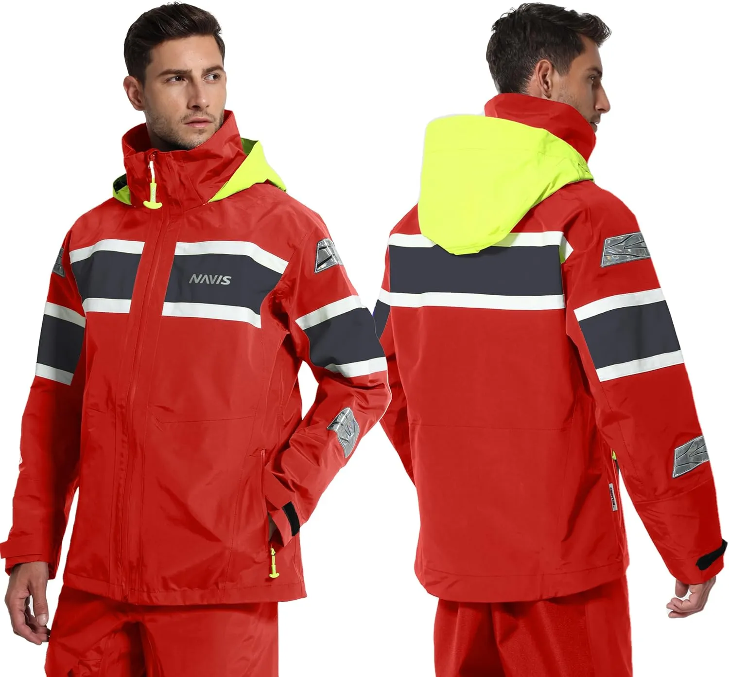 Men's Sailing Jacket - 3Layer-GORE PRO-TEX Waterproof Breathable Rain Gear for Coastal/Offshore