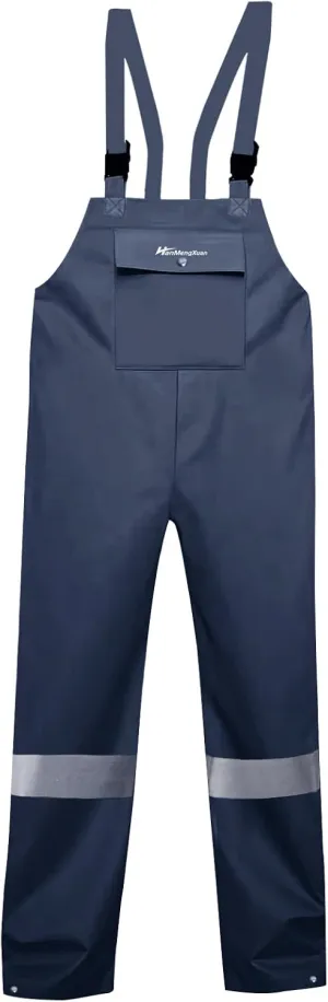 Men's Waterproof Rain Bib Overalls - Windproof Adjustable Outdoor Fishing Workwear Pants