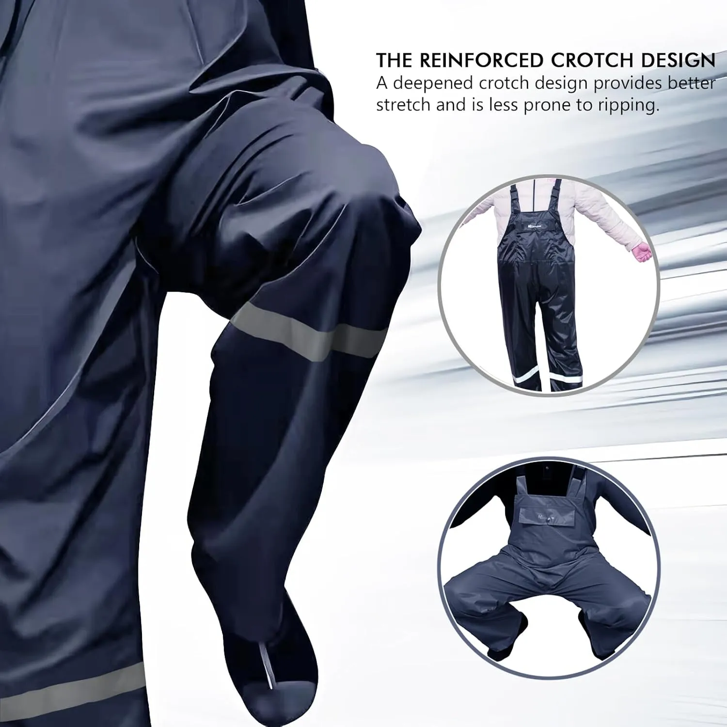 Men's Waterproof Rain Bib Overalls - Windproof Adjustable Outdoor Fishing Workwear Pants