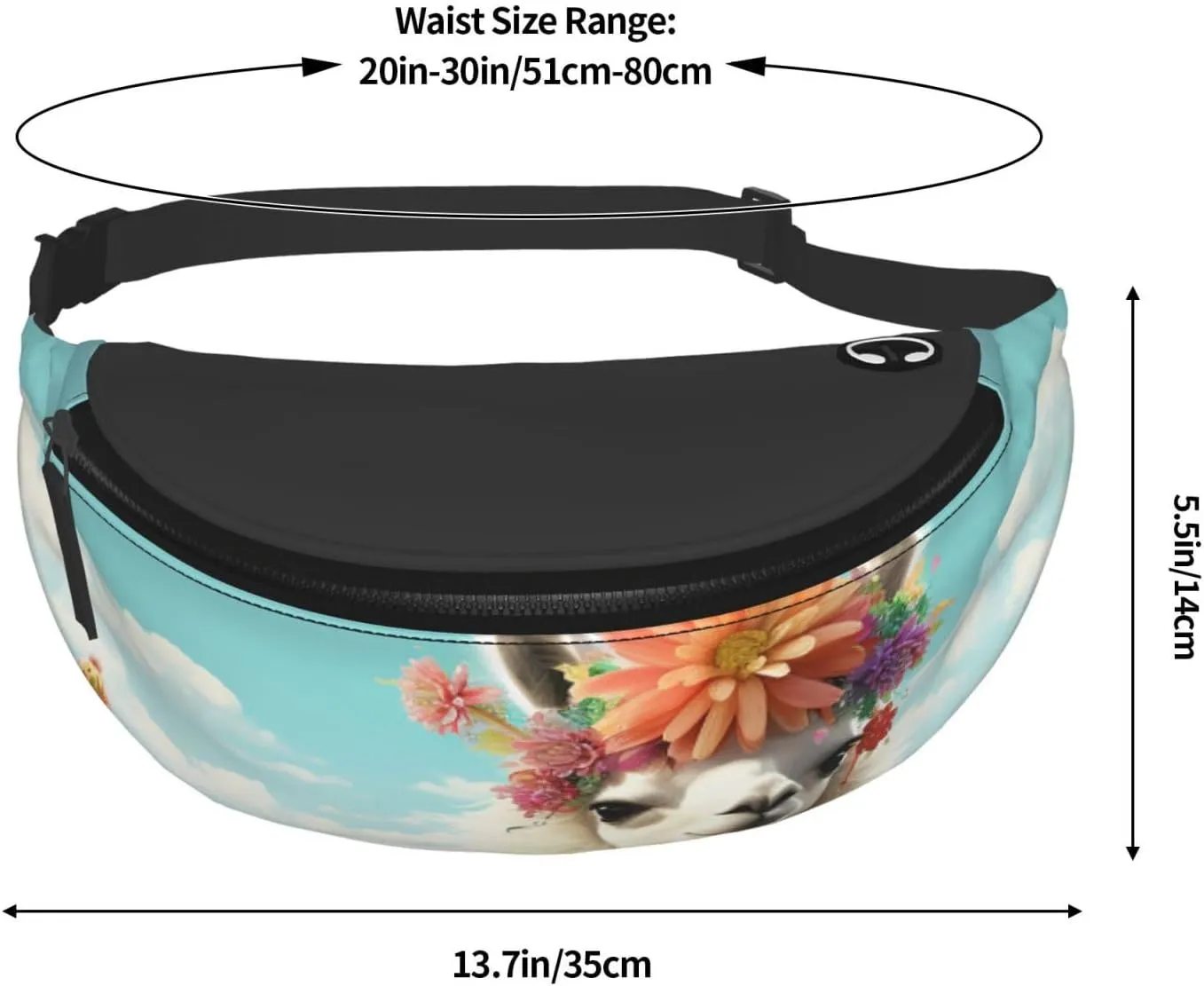Mexican Llama Cactus Fanny Pack for Man Women Waist Bag Adjustable Belt Casual Chest Bag Bum Bags for Travel Sports Running Hiking Waist Packs