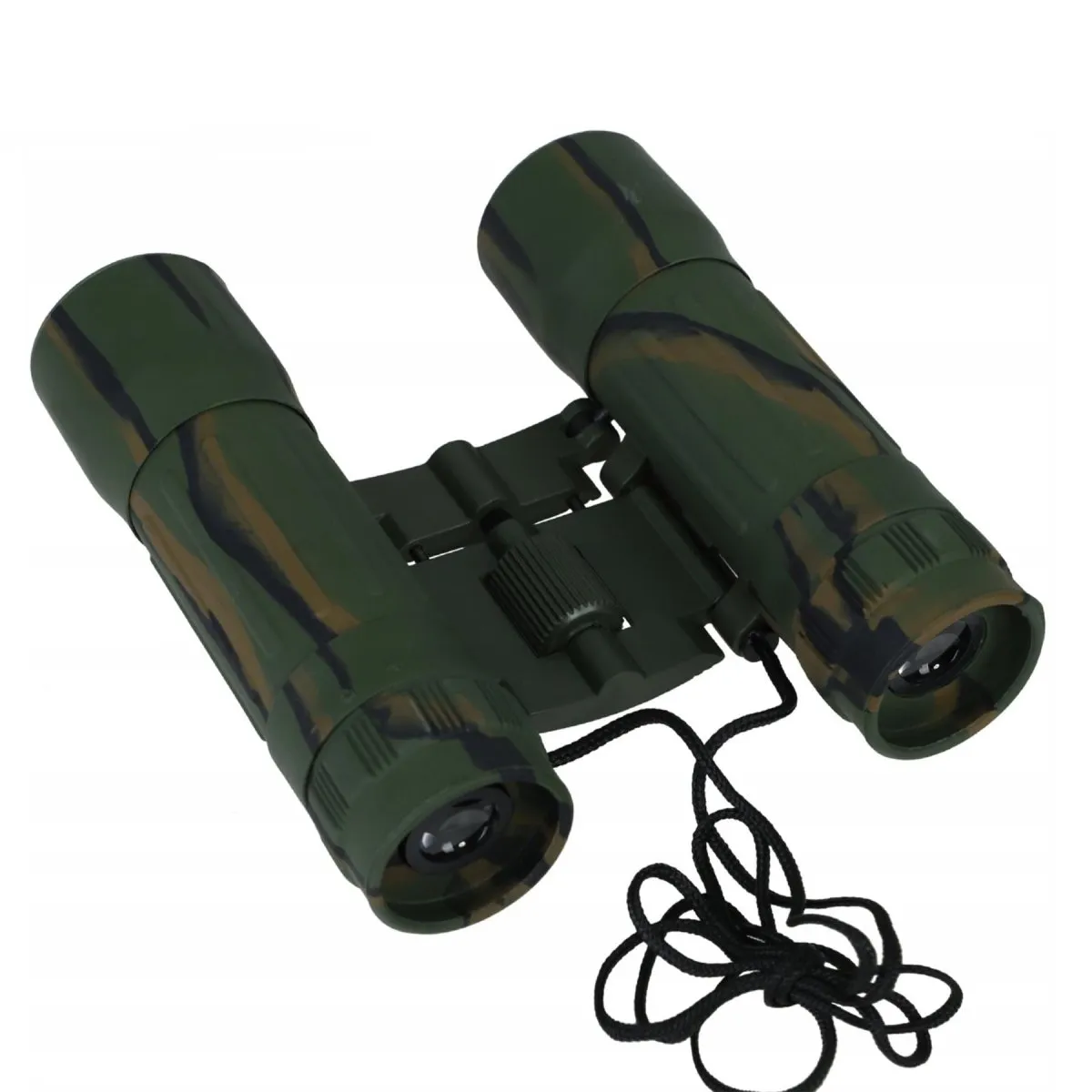 MIL-TEC Collapsible Binoculars 10x25 Clear View Protective Nylon Bag Camo
