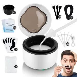Mini Nose Wax Kit For Men&Women,Electric Nose Ear Eyebrow Small Area Hair Removal,40g Bigger Capacity with 100g Wax,30 Applicators, More Silicone Accessories,2 Bowls 3 Sticks 1 Ear Protector