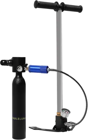 Mini Scuba Oxygen Tank Diving Kit, 0.5L/0.53QT Air Tank & 4500PSI Pump Diving Equipment, Portable Scuba Diving Kit with Pressure Gauge Regulator & 3-Layer Oil-Water Separation Filter, 32.81ft Depth