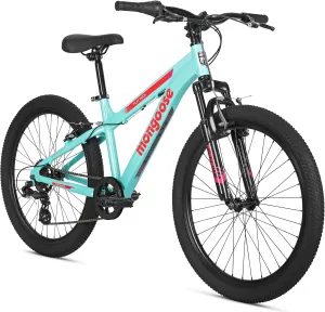 Mongoose Flatrock 21-Speed Hardtail Mountain Bike, 24 to 29-Inch Wheels, for Men Women Boys and Girls, Front Suspension, 14.5 to 18-Inch Aluminum Frame Options