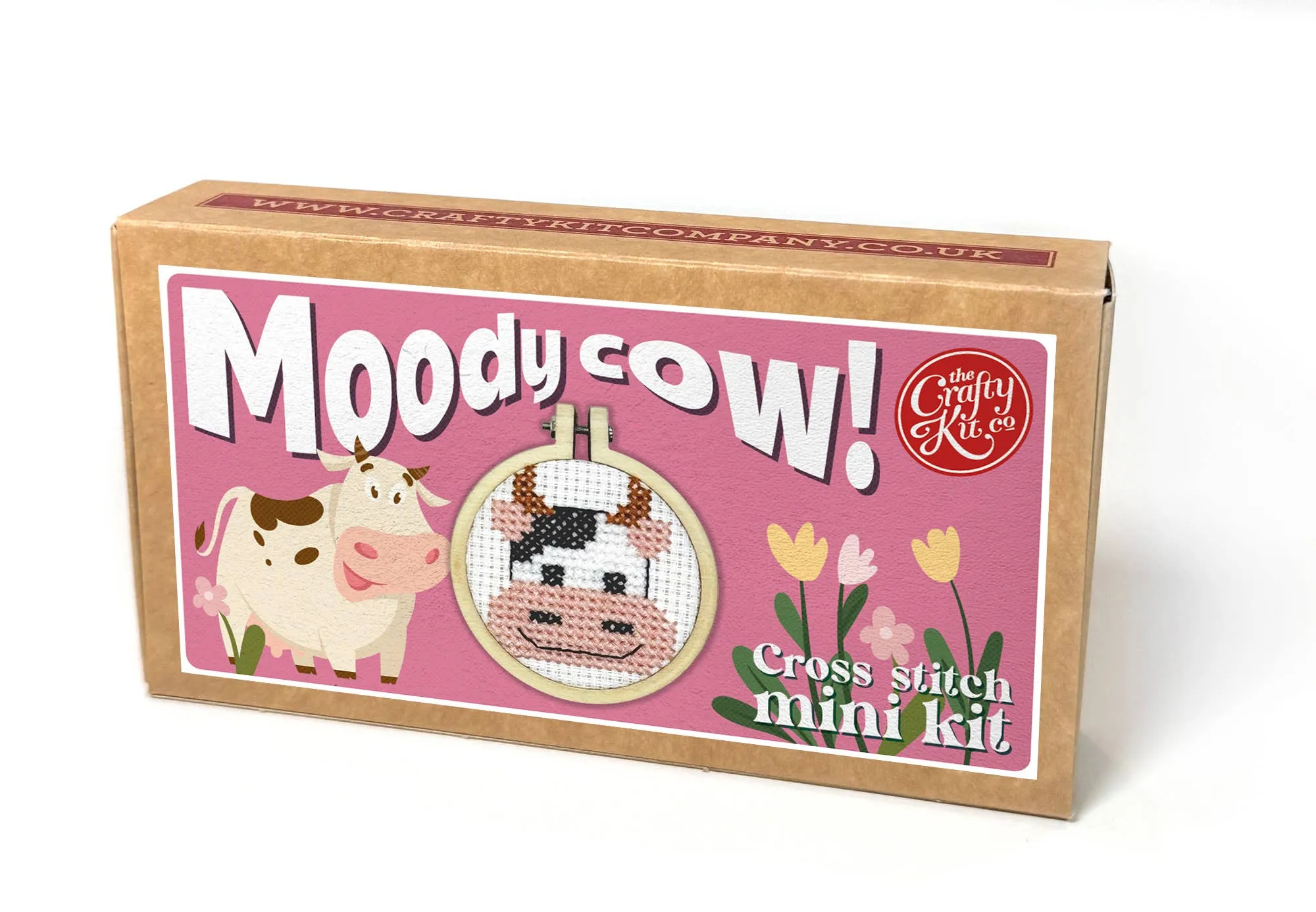 'Moody Cow' Mini Matchbox Cross Stitch Kit