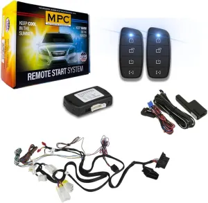MPC Complete (2) 4-Button Extended Range 2-Way Remote Start Kit Compatible with Nissan Armada 2017 Push-to-Start - T-Harness - Firmware Preloaded - FlashLink Updater