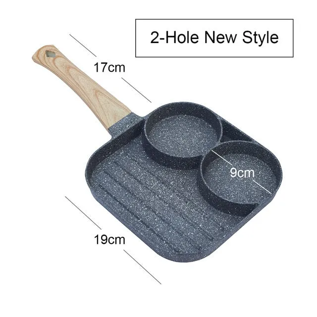 Multi-Egg Frying Pan 4 Section Non-stick Frying Pan Breakfast Skillet Cookware