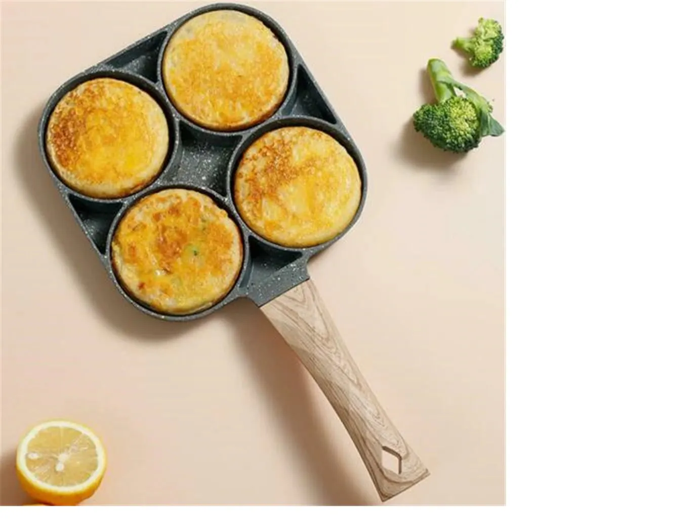 Multi-Egg Frying Pan 4 Section Non-stick Frying Pan Breakfast Skillet Cookware