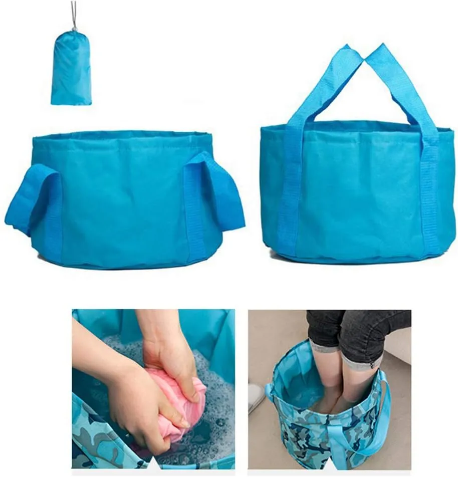 Multifunctional Folding Collapsible Wash Basin Pot Portable Travel Outdoor Bucket for Camping Hiking Travelling Fishing Washing Laundry
