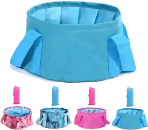 Multifunctional Folding Collapsible Wash Basin Pot Portable Travel Outdoor Bucket for Camping Hiking Travelling Fishing Washing Laundry