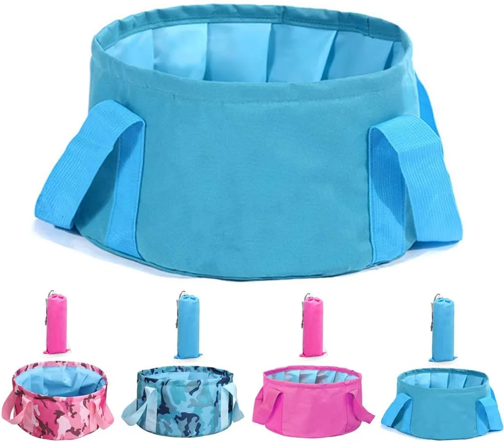 Multifunctional Folding Collapsible Wash Basin Pot Portable Travel Outdoor Bucket for Camping Hiking Travelling Fishing Washing Laundry
