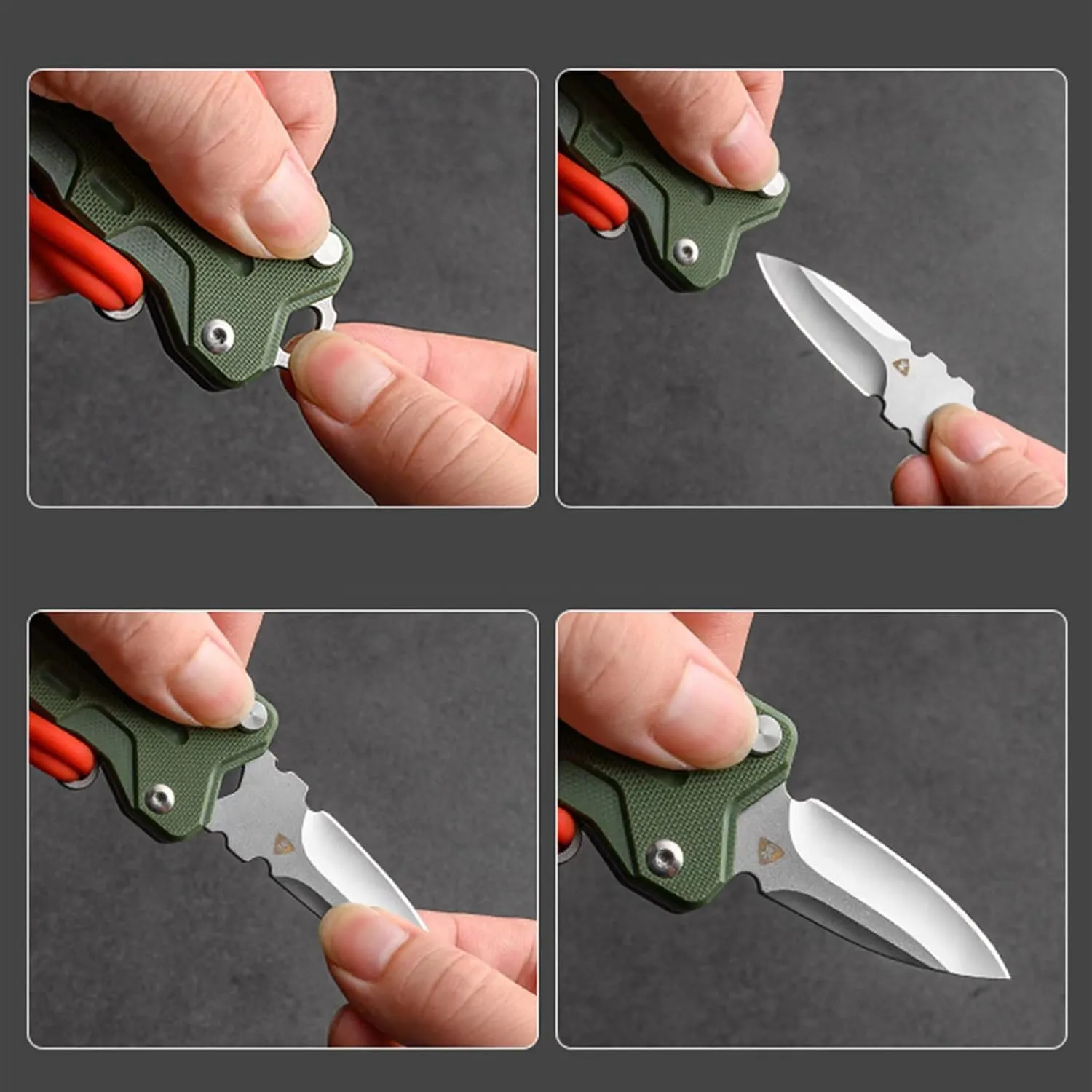 Multifunctional knife G10 Handle EDC Pocket Knife Practicality Folding Knife (Balck)