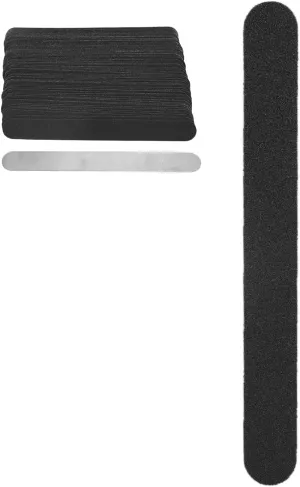 Nail File, 100Pcs 17. 8x2cm Reusable Stainless Steel Metal Nail File Fingernail Files with Base Plate for Shaping Nail Art