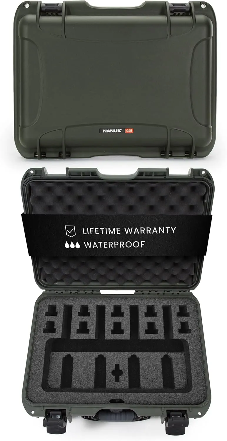 NANUK 925 Hard Case with Custom Foam Insert for 4 UP Sporting Gear & Accessories - IP67 Waterproof Storage, Short Hunting Gear Made in North America - Small (17" x 11.8" x 6.4")