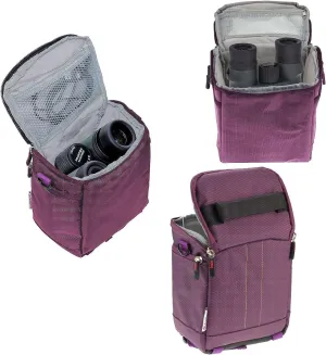 Navitech Purple Protective Portable Handheld Binocular Case Travel Bag - Compatible With Nocs Provisions Standard Issue 8x25 Waterproof Binoculars
