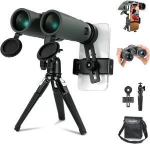 NEEWER 10X42 ED Binocular Set with Phone Holder/Metal Tripod/Bag, IPX7 Waterproof Fogproof Shockproof FMC BAK-4 Prism Smartphone Spotting Scope for Bird Watching/Wildlife Viewing/Astronomy, LS-T21
