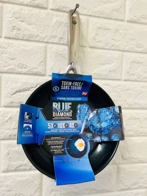 New Blue Diamond Cookware Diamond Infused Ceramic Nonstick 8" Frying Pan Skillet, PFAS-Free, Dishwasher Safe, Oven Safe, Blue