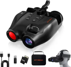 Night Vision Binoculars,Night Vision Goggles,Infrared Night Vision,HD Display Screen,Photo and Video Storage on 32GB TF Card,Head Mounted Hunting Binoculars for Travel & Outdoor Hunting