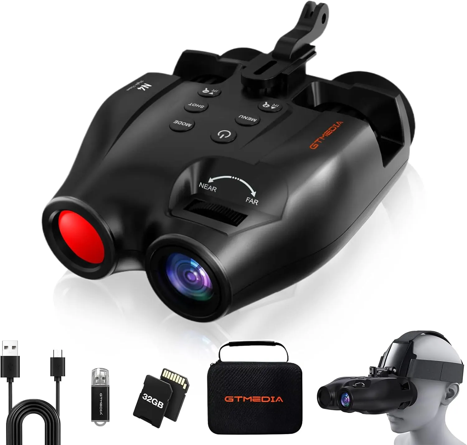 Night Vision Binoculars,Night Vision Goggles,Infrared Night Vision,HD Display Screen,Photo and Video Storage on 32GB TF Card,Head Mounted Hunting Binoculars for Travel & Outdoor Hunting