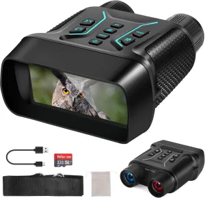 Night Vision Goggles 4k Night Vision 4.5inch Screen 4500mAH Battery 32GB Storage Photos Videos 8X Digital Zoom 36MP 7Level Camping Wildlife Observation Hunting
