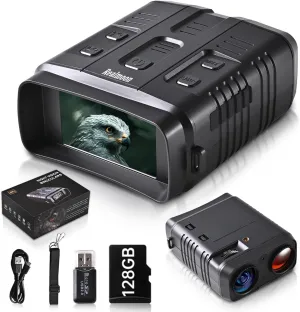 Night Vision Goggles 4K Night Vision Binoculars for Adults,10X Digital Zoom, 3''Large Screen Binoculars can Save Photo and Video with 128GB Memory Card & Rechargeable Lithium Battery