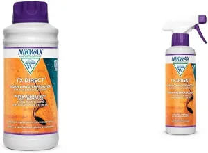 Nikwax TX.Direct Waterproofing 1L Wash-in and 300ml Spray-On Renew Water Repellency in Jackets, Rainwear, Ski Gear