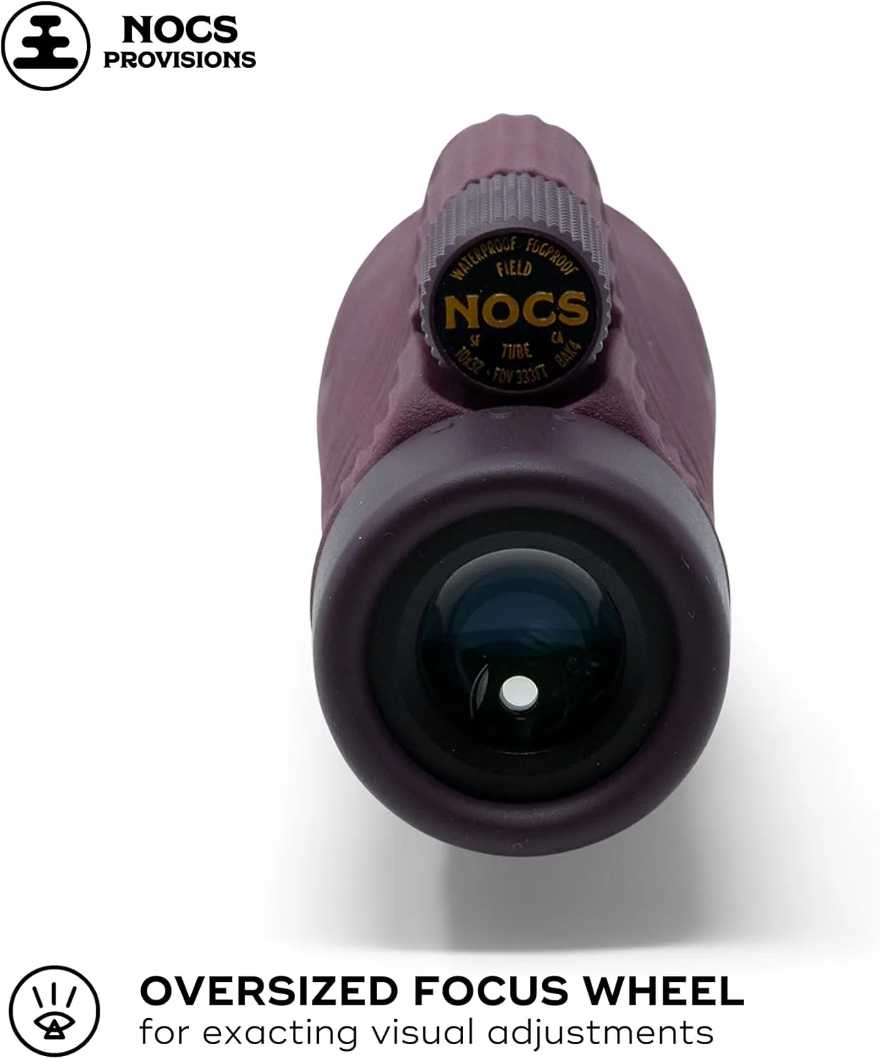 Nocs Provisions Field Tube 10x32 Waterproof Monocular, 10X Magnification Telescope, Bak4 Prism, Wide Field of View for Bird Watching, Backpacking & Wildlife Viewing - Oxblood Maroon