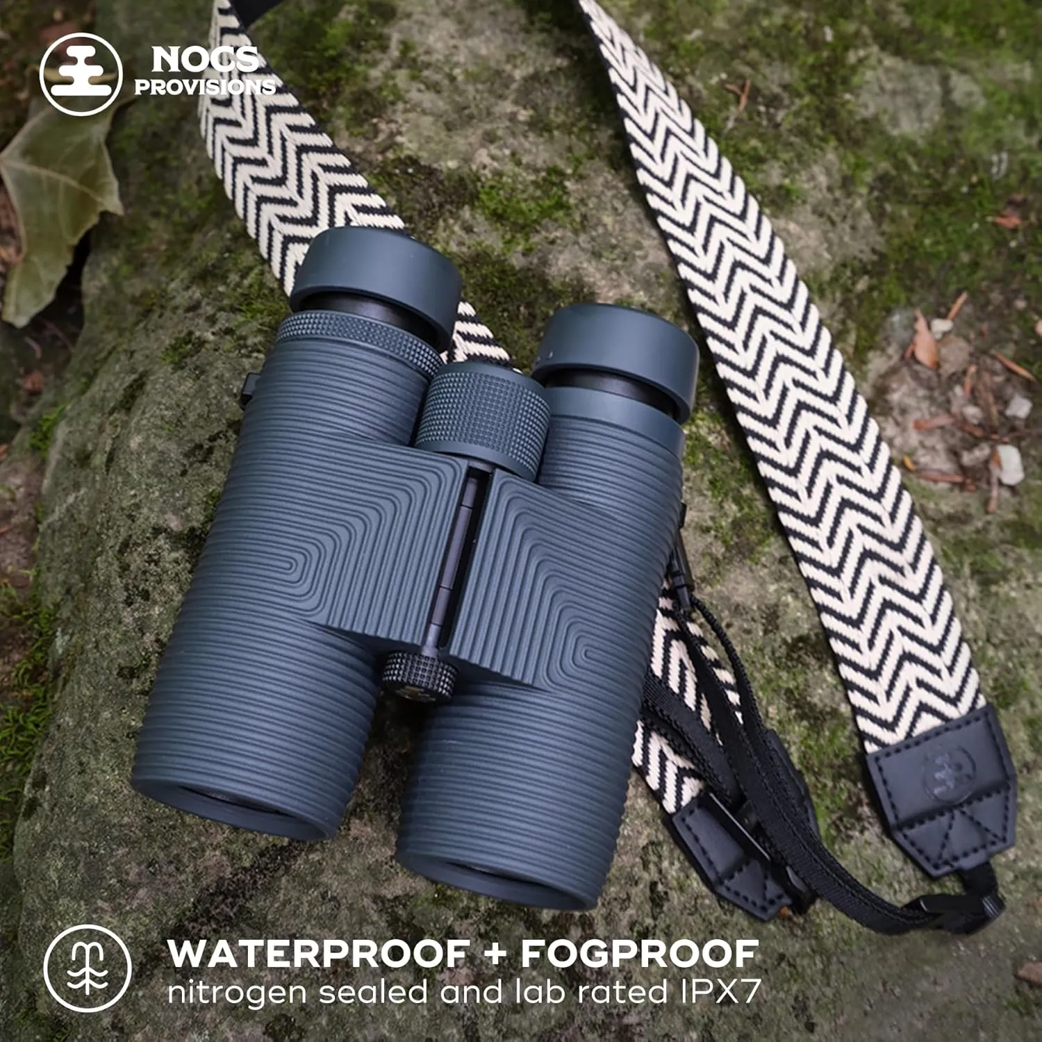 Nocs Provisions Pro Issue 10x42 Compact Fogproof Waterproof Binoculars for Adults & Kids, 10X Magnification, Wide View Multi-Coated Lenses for Bird Watching, Hunting & Stargazing - Talus Gray