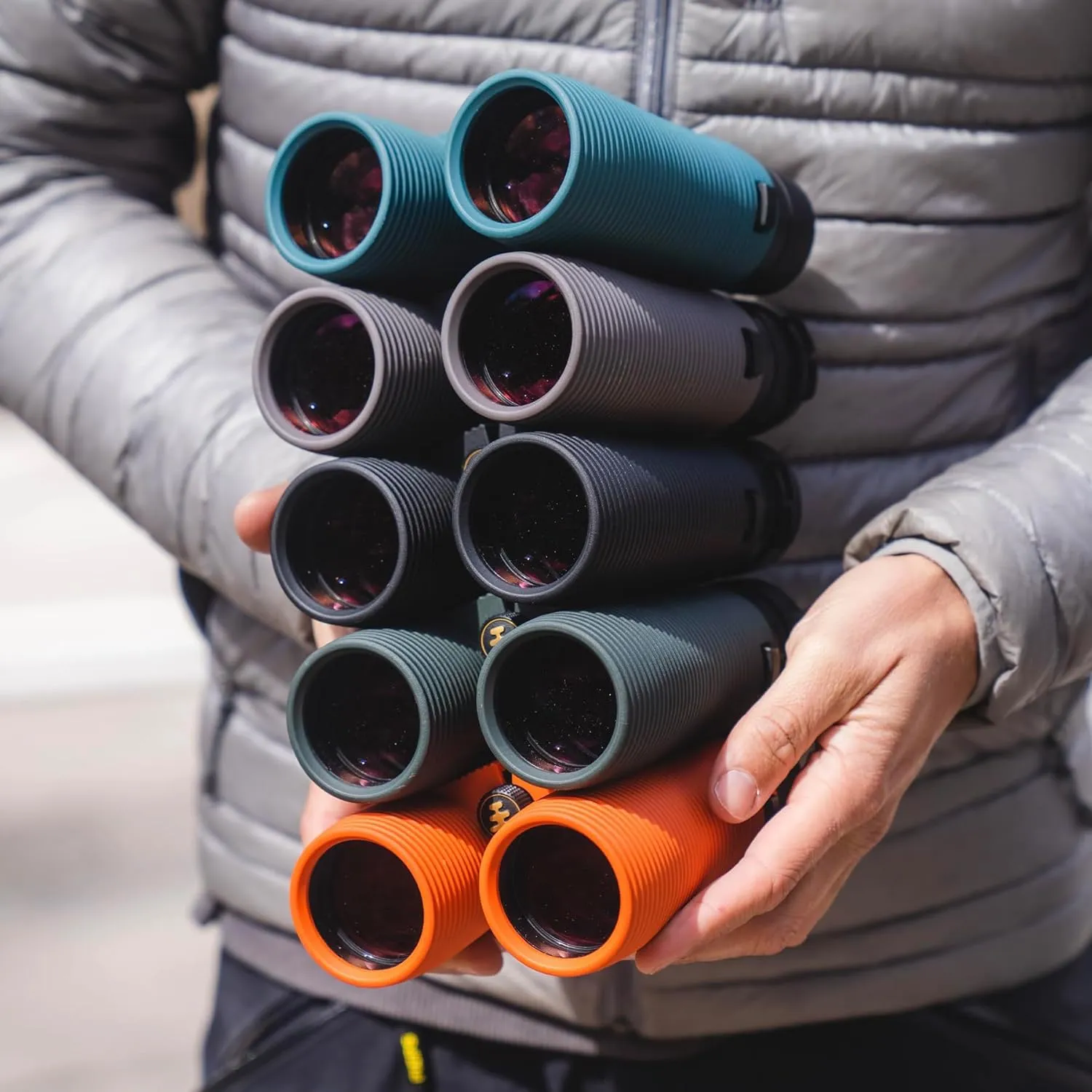 Nocs Provisions Pro Issue 10x42 Compact Fogproof Waterproof Binoculars for Adults & Kids, 10X Magnification, Wide View Multi-Coated Lenses for Bird Watching, Hunting & Stargazing - Talus Gray